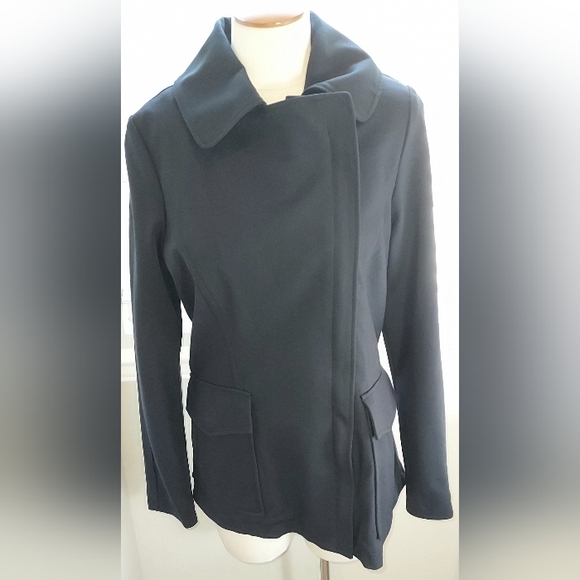 Trina Turk Navy Collared Lined Front Side Zip Dress Jacket NWOT - Picture 10 of 10